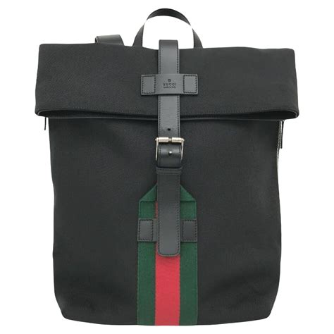 gucci original gg canvas backpack black|Gucci padlock backpack black.